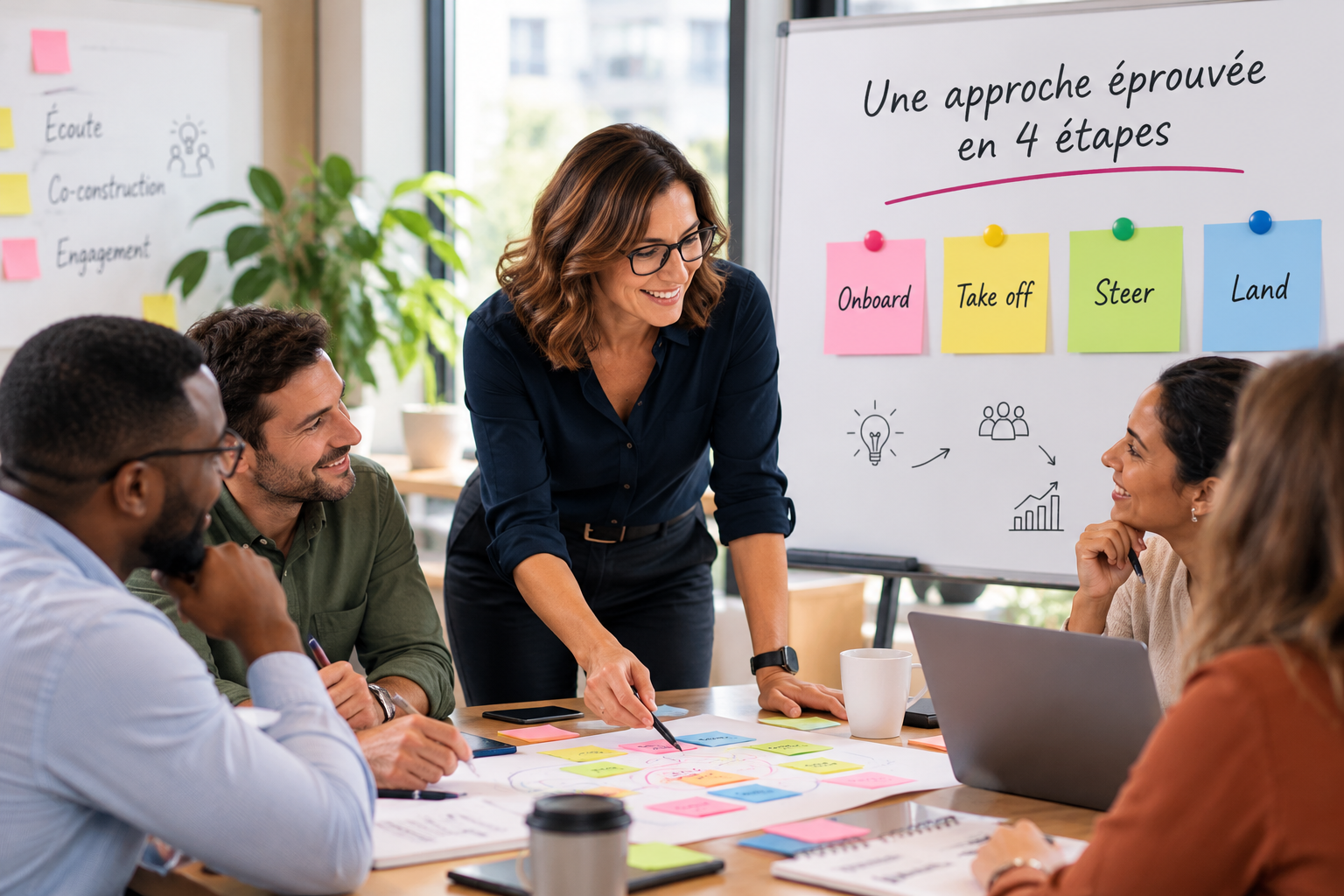 Atelier Take off : une change manager présente la démarche à une équipe projet